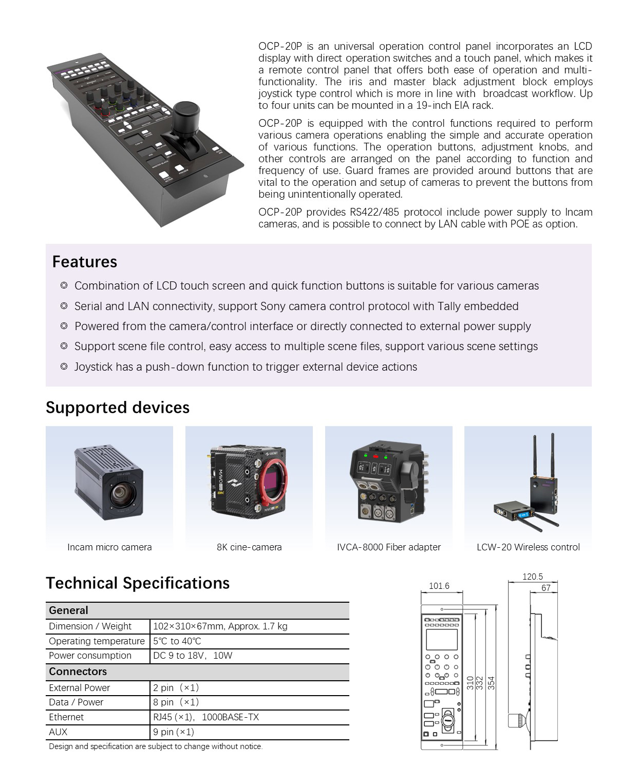 OCP-20P Operation Control Panel_V1.01(1)